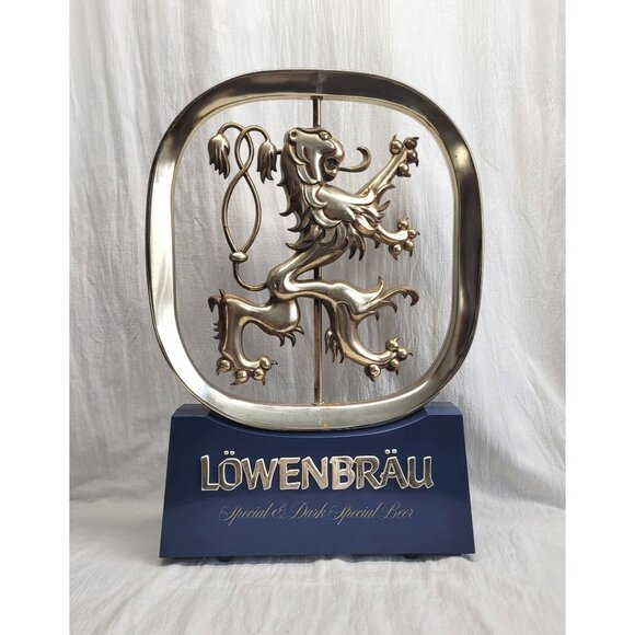 Vintage Lowenbrau 3D lighted Beer Sign WORKS GREAT READ!! Minor Cosmetic Issues - Picture 1 of 11